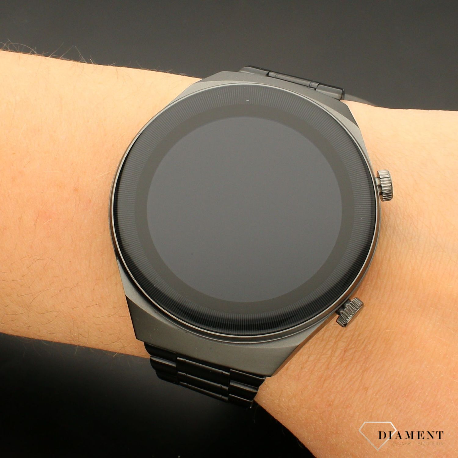 Zegarek Smartwatch Rubicon na czarnej bransolecie RNCE68.webp